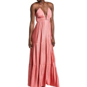 ba&sh Coral Halter Maxi Dress